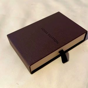 Authentic Louis Vuitton Gift Box Dust cloth Brown 8.5" X 5.5" X 2" Pull Slider